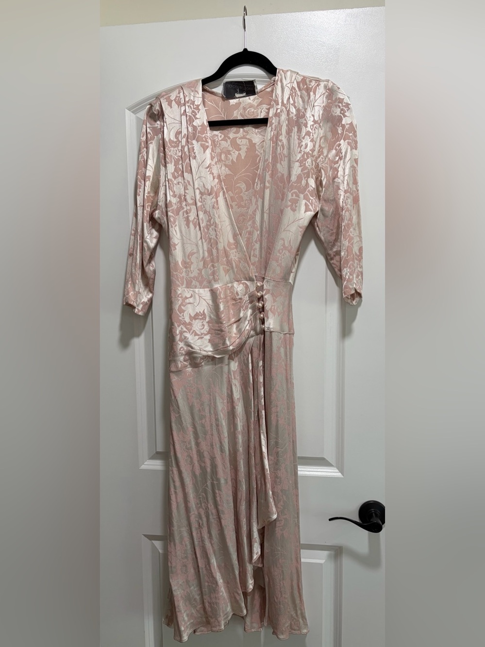 Vintage 1980s Pink Floral Dress.